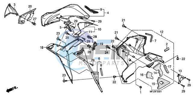 LOWER COWL (R.) (CBR600RR9,A/RA9,A)