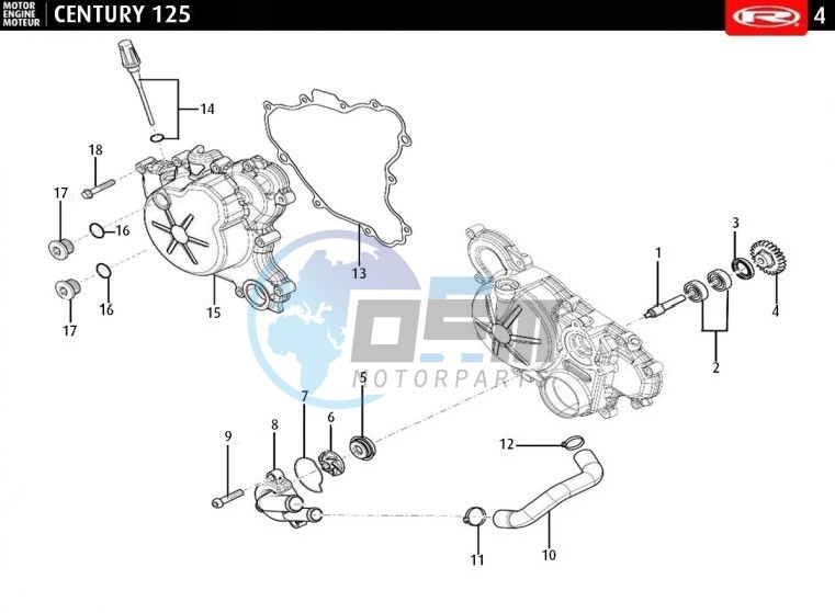 FLYWHEEL COVER - WATER PUMP  EURO4