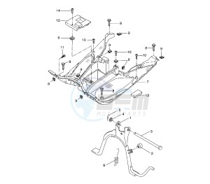 YQ AEROX 50 drawing STAND AND FOOTREST