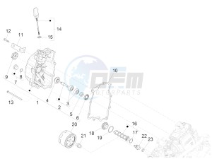 MP3 300 ie E4 LT BUSINESS - SPORT ABS (EMEA) drawing Flywheel magneto cover - Oil filter