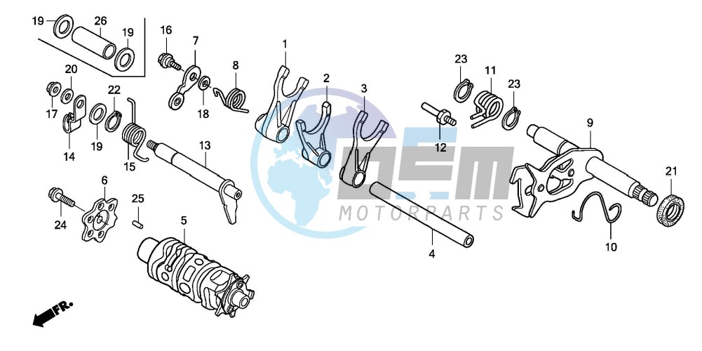 SHIFT DRUM/SHIFT FORK (TRX400EX5,6)