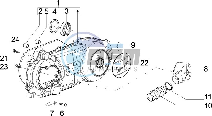 Crankcase cover and cooling