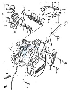 RM125 (G-H-J) drawing CRANKCASE COVER-WATER PUMP