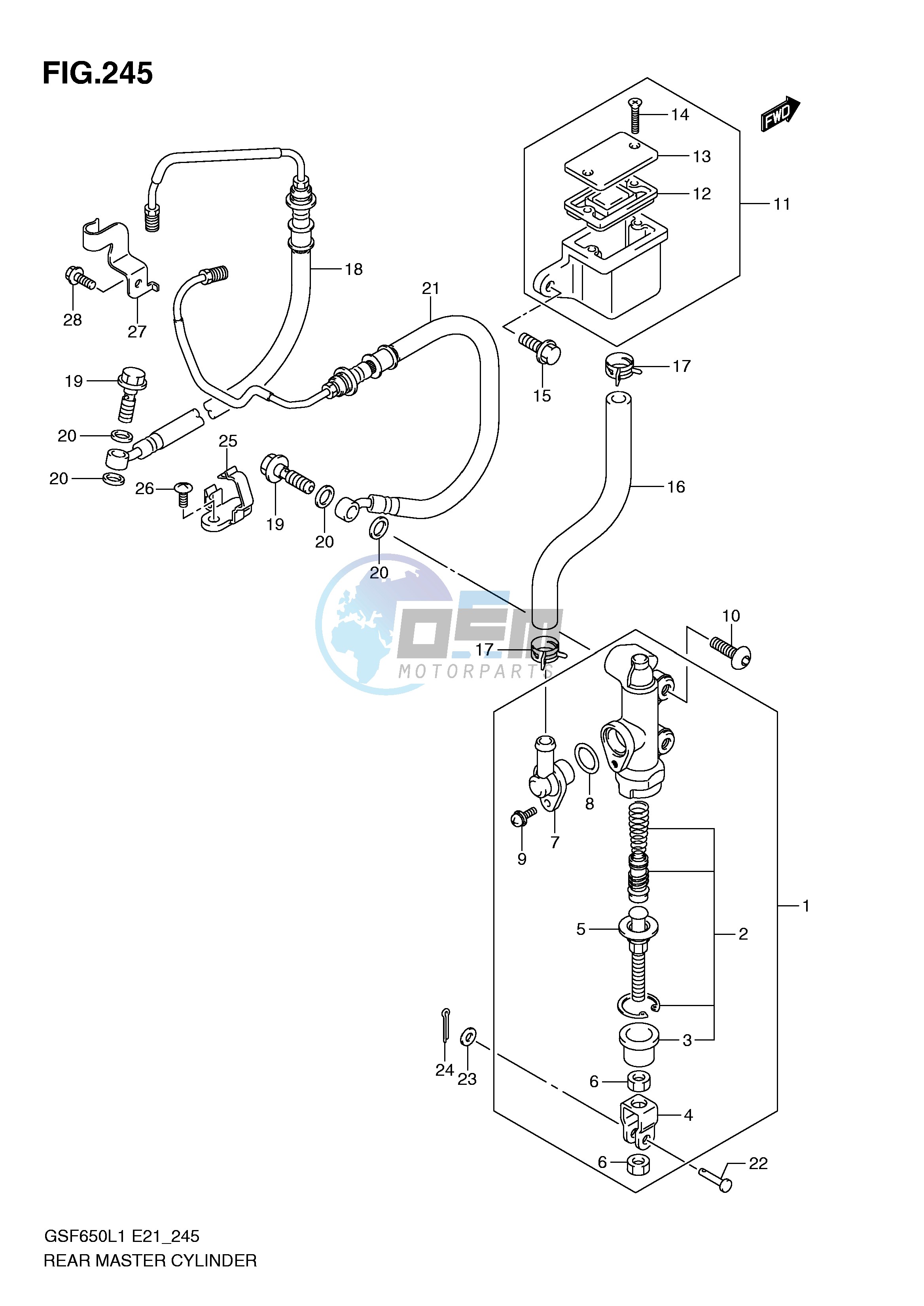 REAR MASTER CYLINDER (GSF650SAL1 E21)