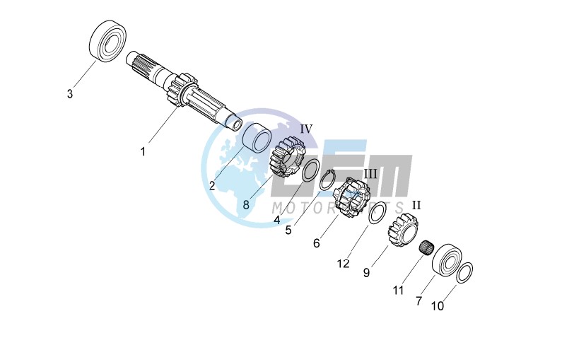 Primary gear shaft