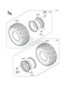 MULE 4010 DIESEL 4x4 KAF950FBF EU drawing Tires