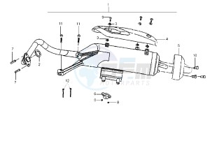 EURO MX - 125 cc drawing EXHAUST