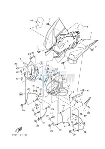 YFZ450R YFZ450RE (1TD3) drawing REAR FENDER