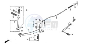 XR50R drawing BRAKE PEDAL/ KICK STARTER ARM