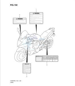 GSXF650 drawing LABEL (GSX650FUAL1 E21)