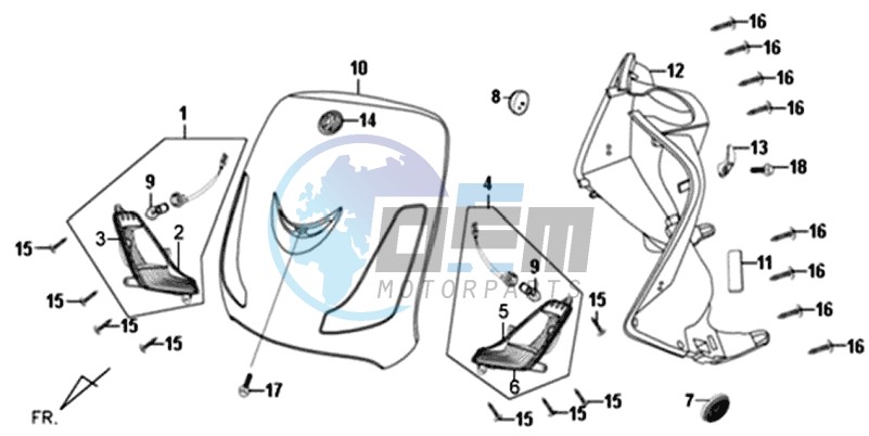 FR PLATE / INDICATORS / INNER LEG SHIELD