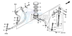 CBF600NA9 France - (F / ABS CMF) drawing REAR BRAKE MASTER CYLINDER (CBF600SA/NA)