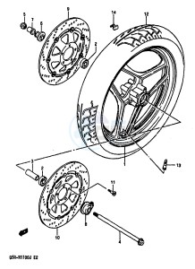 GSX-R1100 (G-H-J) drawing FRONT WHEEL (MODEL G)