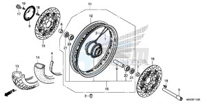 CB1100SAE CB1100 UK - (E) drawing FRONT WHEEL (SPOKE)