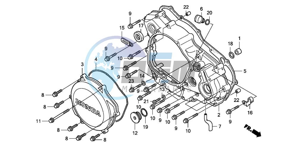 R. CRANKCASE COVER (TRX450R4,5)