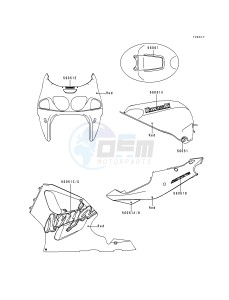 ZX 750 P [NINJA ZX-7R] (P1-P4) [NINJA ZX-7R] drawing DECALS-- RED- --- ZX750-P4- -