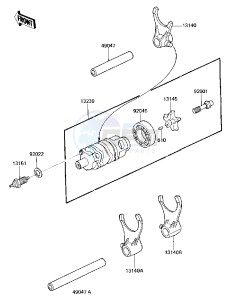 KLT 250 C [PRAIRIE] (C2-C3) [PRAIRIE] drawing GEAR CHANGE DRUM & FORKS -- 84-85 C2_C3- -