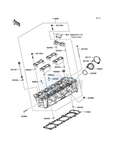 Z1000 ABS ZR1000EDF FR XX (EU ME A(FRICA) drawing Cylinder Head