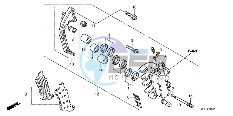 L. FRONT BRAKE CALIPER (CB600FA/ FA3)