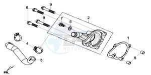 GTS 125I EURO4 LONG VISOR L7 drawing WATERPOMP COVER