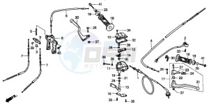 TRX90 SPORTRAX 90 drawing HANDLE LEVER/SWITCH/CABLE