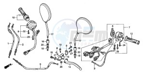 CB600F2 HORNET drawing HANDLE LEVER/SWITCH/ CABLE (1)