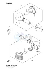 GS500 (P3) drawing TURNSIGNAL LAMP (GS500K4 K5 K6 P28)