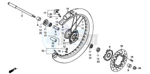 CR250R drawing FRONT WHEEL