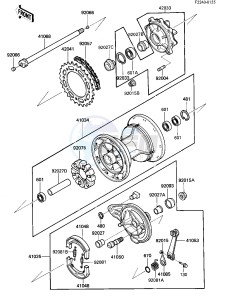 KL 600 A [KL600] (A1) [KL600] drawing REAR HUB_BRAKE_CHAIN