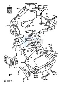 GSX-R750 (J-K-L) drawing COWLING (MODEL J 33J)