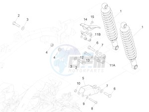 Medley 125 4T ie ABS (APAC) drawing Rear suspension - Shock absorber/s