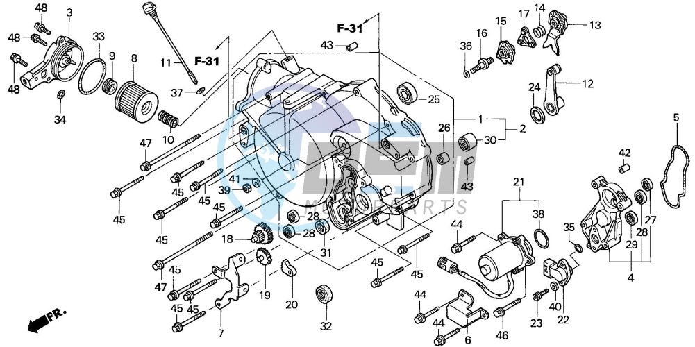 FRONT CRANKCASE COVER (TRX350TE/FE)