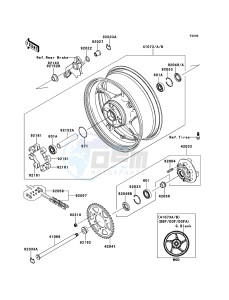 Z1000 ZR1000DCF FR GB XX (EU ME A(FRICA) drawing Rear Hub