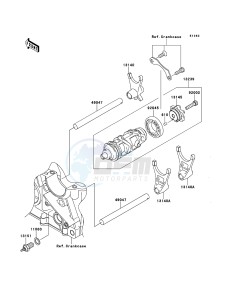 Z750R ABS ZR750PCF UF (UK FA) XX (EU ME A(FRICA) drawing Gear Change Drum/Shift Fork(s)