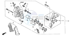 XL1000VA VARADERO drawing FRONT BRAKE CALIPER (R.) (XL1000VA)