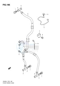 AN400 (E2) Burgman drawing FRONT BRAKE HOSE (AN400L1 E2)