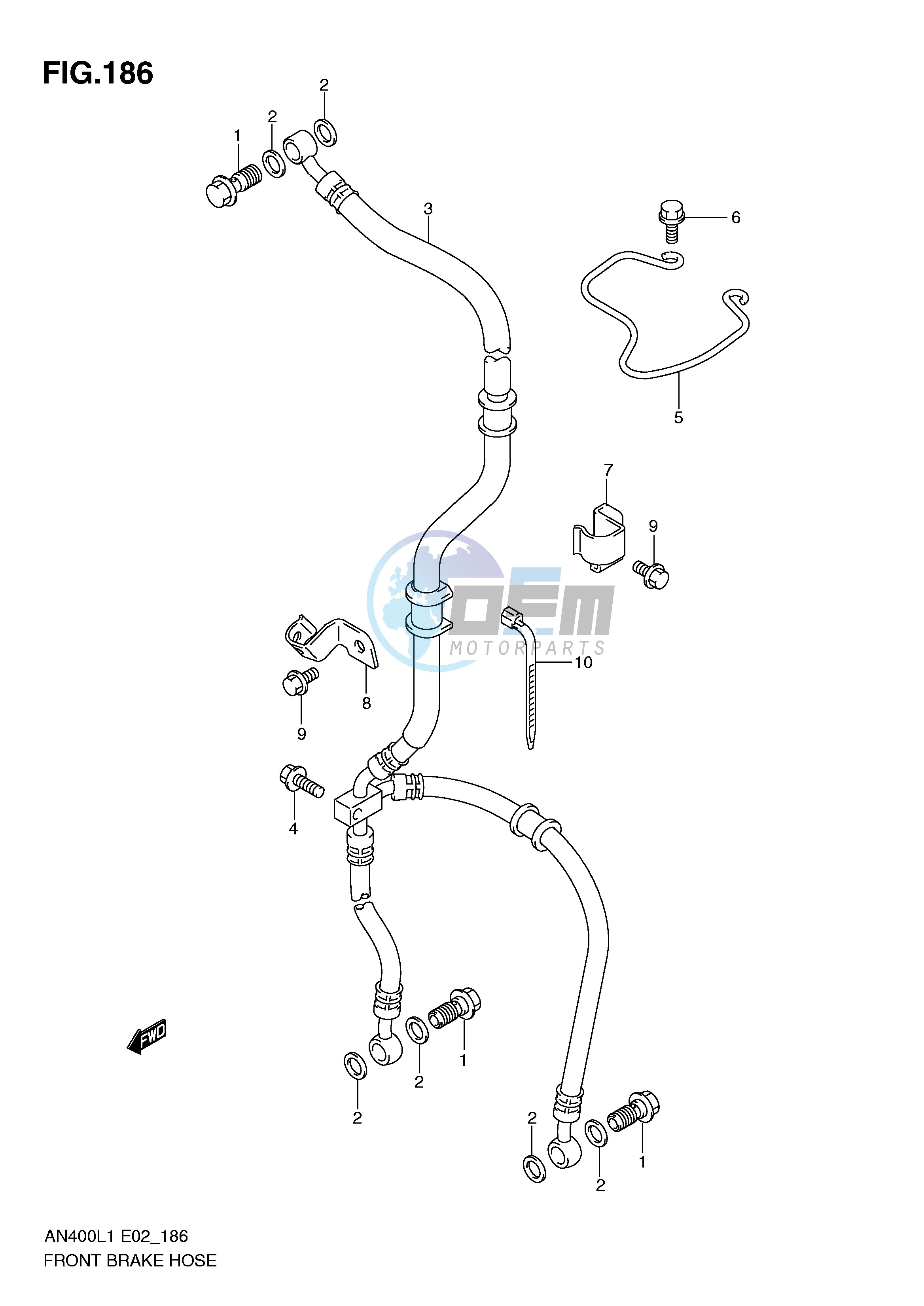 FRONT BRAKE HOSE (AN400L1 E2)