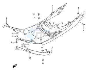 AE50 (E28) drawing REAR LEG SHIELD (AE50L M N P)