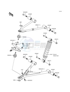 KLF 300 B [BAYOU 300] (B1-B4) [BAYOU 300] drawing FRONT SUSPENSION