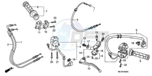 CBR600RRA Korea - (KO / ABS) drawing HANDLE LEVER/SWITCH/CABLE