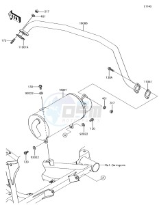 MULE SX KAF400JJF EU drawing Muffler(s)