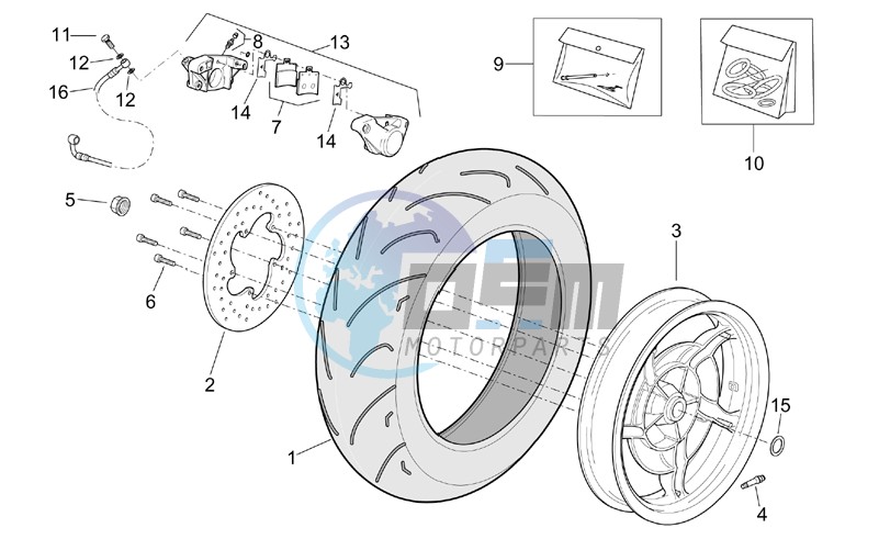 Rear wheel - Rear caliper