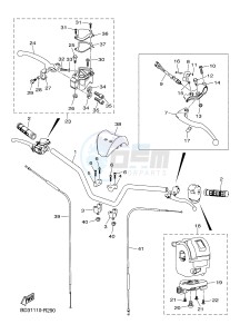 YFM90R YFM09RYXH (BD39) drawing STEERING HANDLE & CABLE