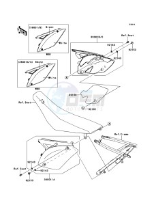 KX450F KX450E9F EU drawing Side Covers