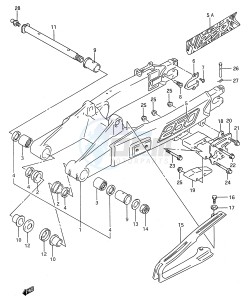 RMX250 (E28) drawing REAR SWINGING ARM (MODEL P R)