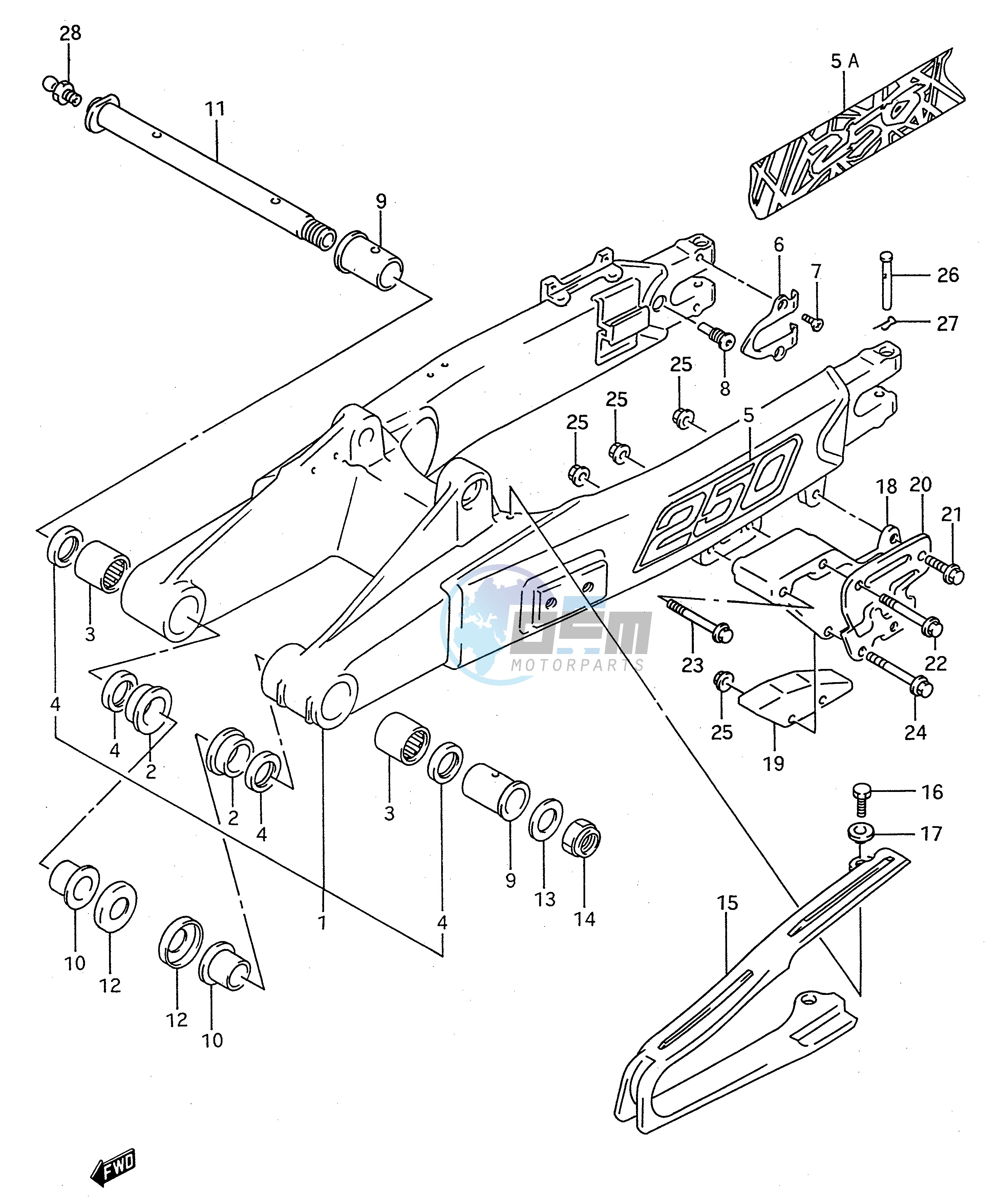 REAR SWINGING ARM (MODEL P R)