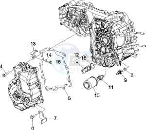 GTS 250 ABS drawing Flywheel magneto cover - Oil filter