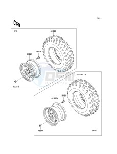 KVF 750 C [BRUTE FORCE 750 4X4I] (C6F-C7F) C6F drawing WHEELS_TIRES