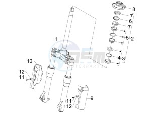 Beverly 250 (USA) USA drawing Fork steering tube - Steering bearing unit