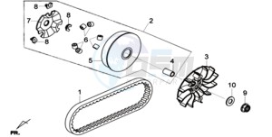 GTS 125I ABS-SNS EURO4 L7 drawing CLUTCH / V BELT